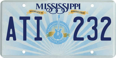 MS license plate ATI232