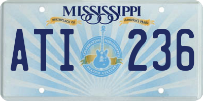MS license plate ATI236
