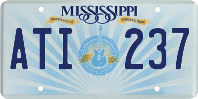 MS license plate ATI237