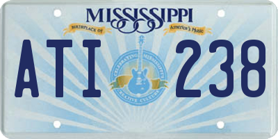 MS license plate ATI238
