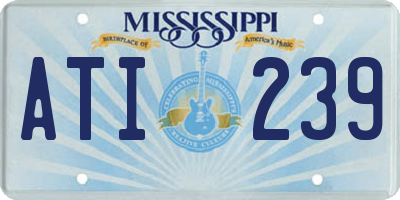 MS license plate ATI239