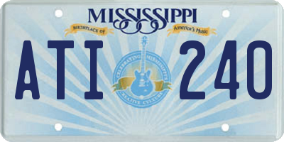 MS license plate ATI240