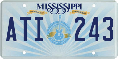 MS license plate ATI243