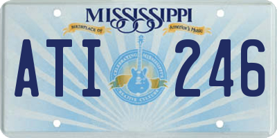 MS license plate ATI246