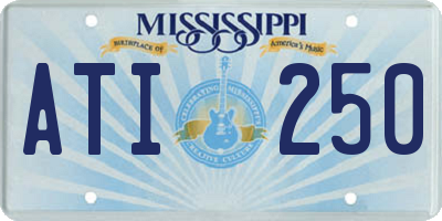 MS license plate ATI250