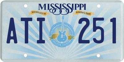 MS license plate ATI251