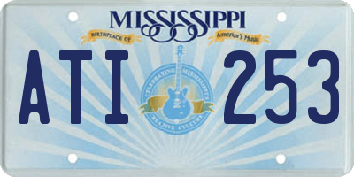MS license plate ATI253