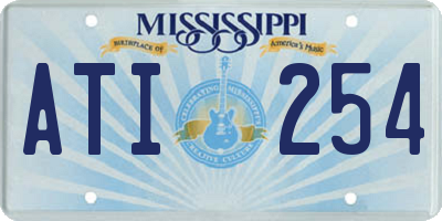 MS license plate ATI254