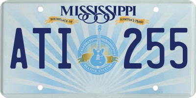 MS license plate ATI255