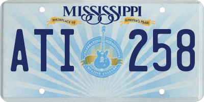 MS license plate ATI258