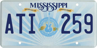 MS license plate ATI259