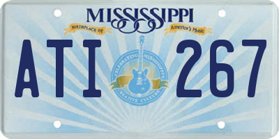 MS license plate ATI267