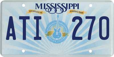 MS license plate ATI270