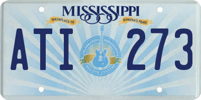 MS license plate ATI273