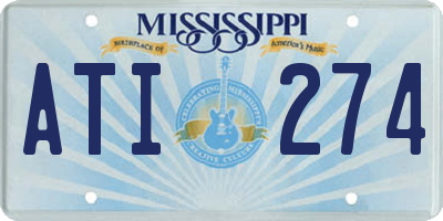 MS license plate ATI274