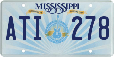MS license plate ATI278