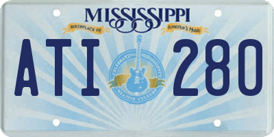 MS license plate ATI280