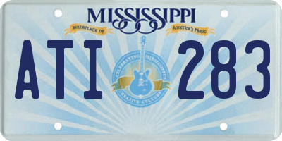 MS license plate ATI283