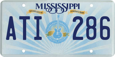 MS license plate ATI286