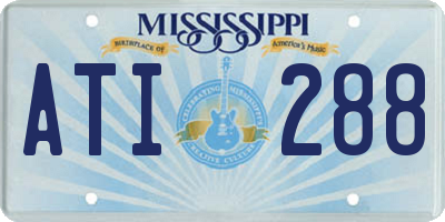 MS license plate ATI288