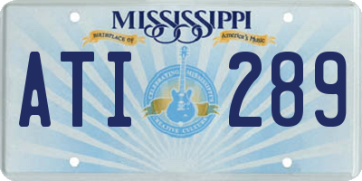 MS license plate ATI289