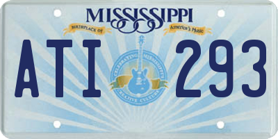 MS license plate ATI293