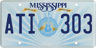 MS license plate ATI303