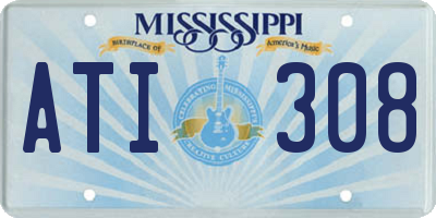 MS license plate ATI308