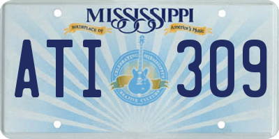 MS license plate ATI309