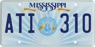 MS license plate ATI310
