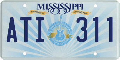 MS license plate ATI311
