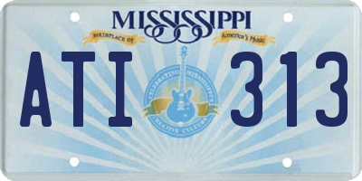 MS license plate ATI313