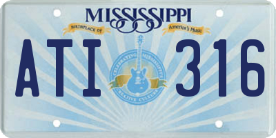 MS license plate ATI316