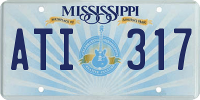 MS license plate ATI317