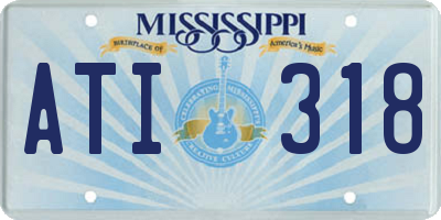 MS license plate ATI318