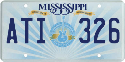 MS license plate ATI326