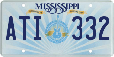 MS license plate ATI332