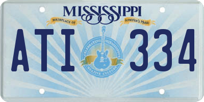 MS license plate ATI334