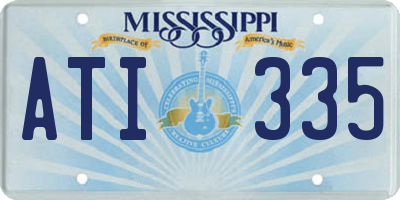 MS license plate ATI335