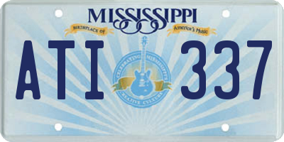 MS license plate ATI337