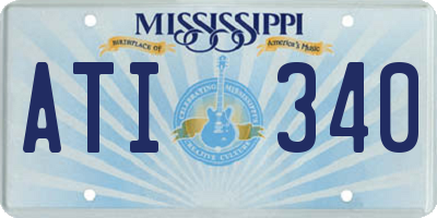 MS license plate ATI340