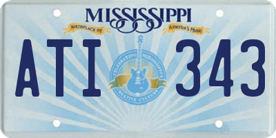 MS license plate ATI343