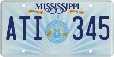 MS license plate ATI345