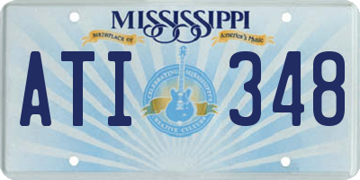 MS license plate ATI348