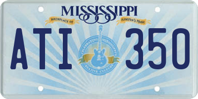 MS license plate ATI350