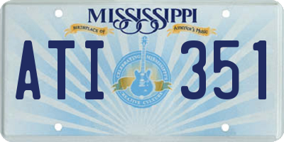 MS license plate ATI351
