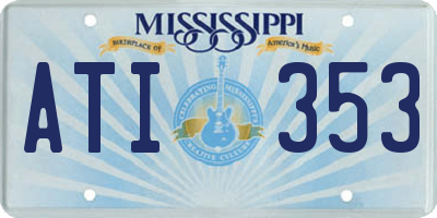 MS license plate ATI353