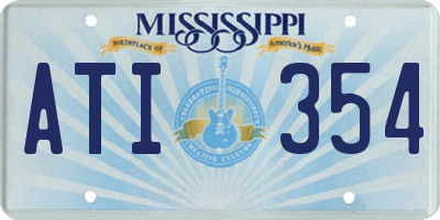 MS license plate ATI354