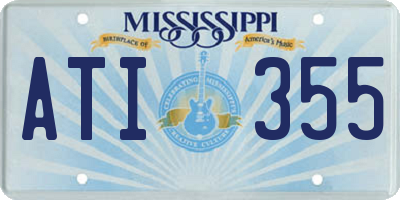 MS license plate ATI355
