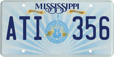 MS license plate ATI356